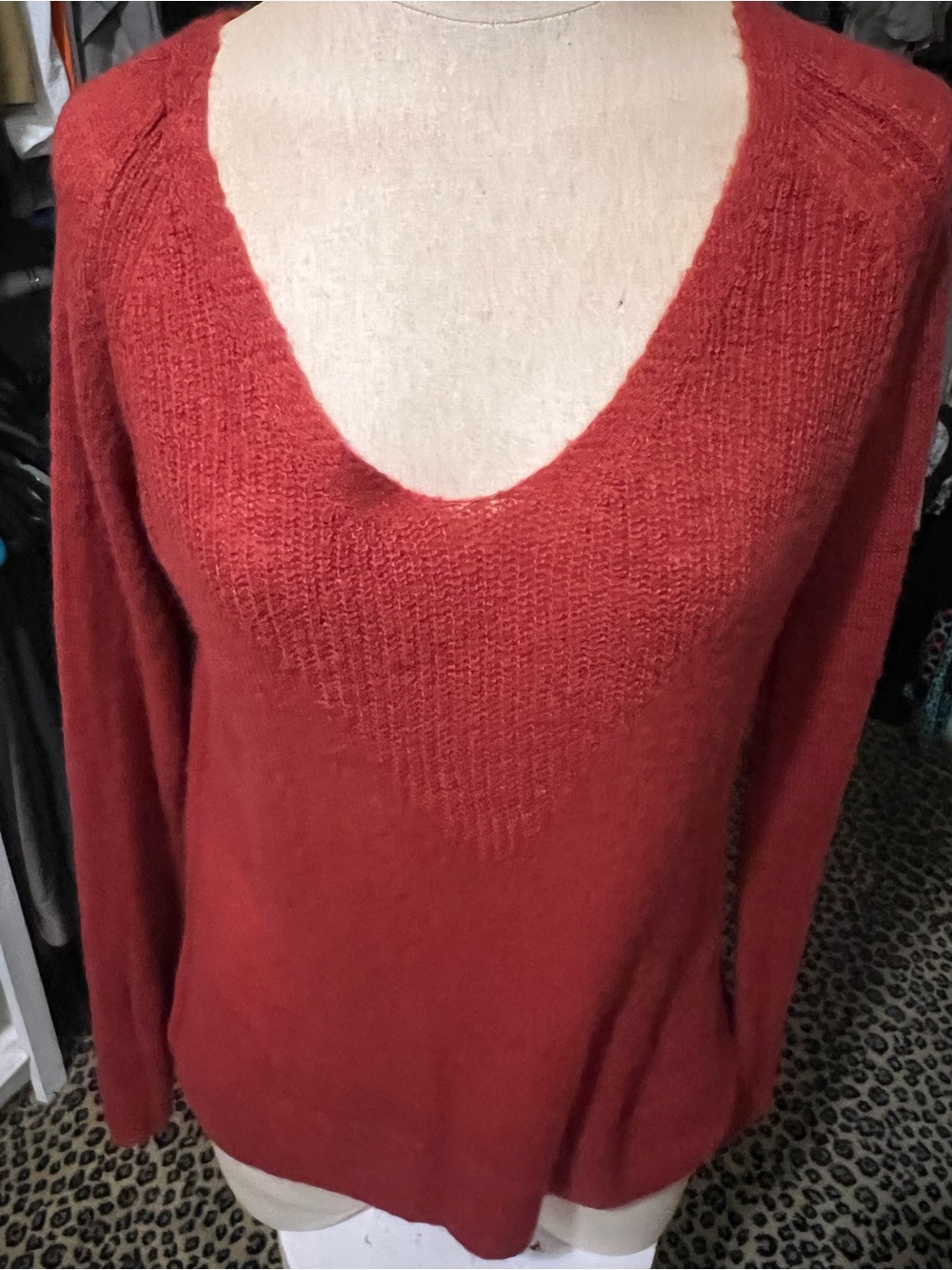Lucky Brand Women's Rust V-Neck Sweater
